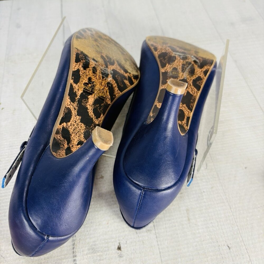 Bettie Page By Ellie BETTIE VINTAGE PUMP Deep Purple Retro Heel Mary Jane Size 8 - Picture 9 of 16